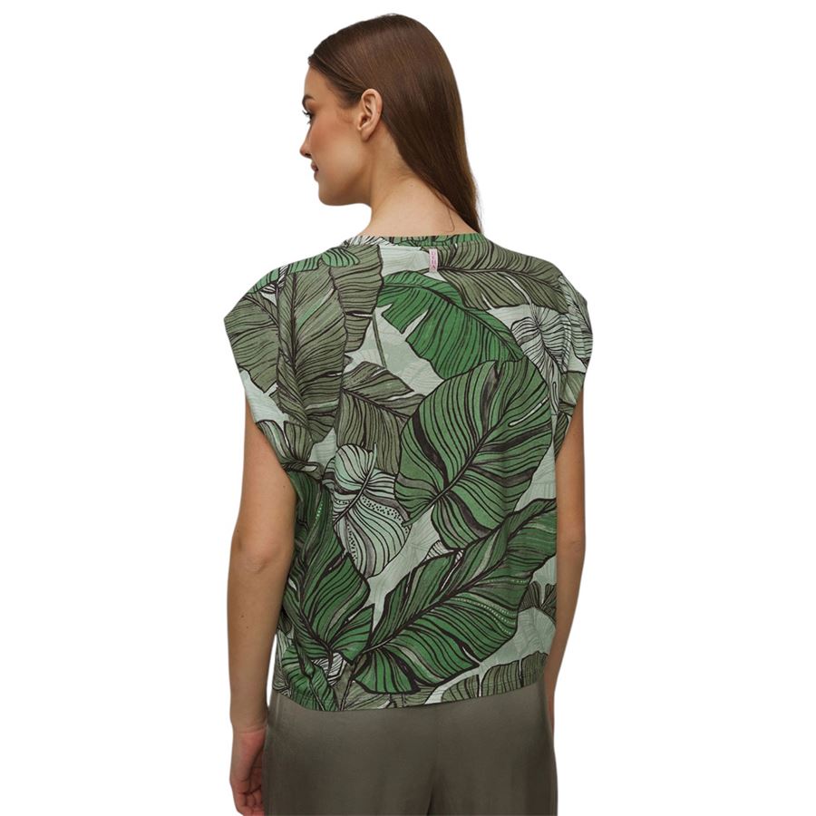 T-shirt manica cortacon stampa foglie da donna Deha | D2208037706